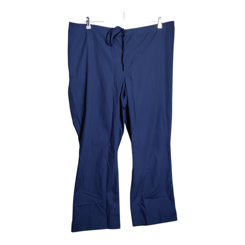 Butter-Soft Scrub Pants Navy Blue 3XT Tall Elastic Drawstring